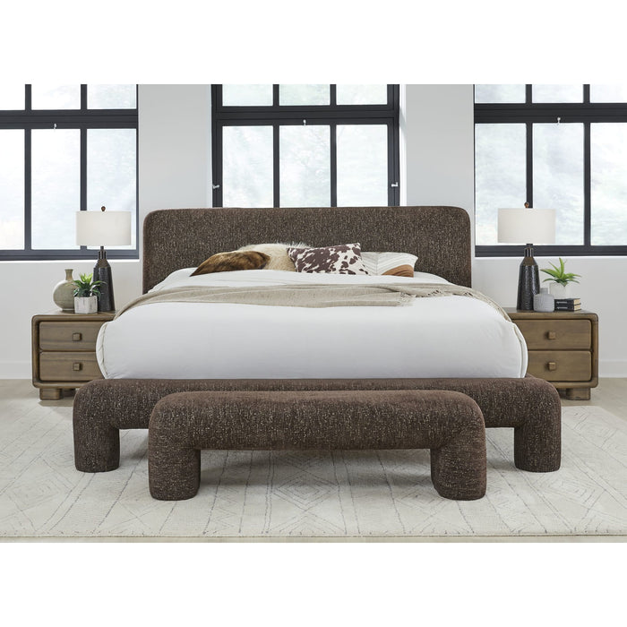 Modus Furniture Mocoa Fully Upholstered Platform Bed in Mongoose Chenille  UVYTR  Image 1
