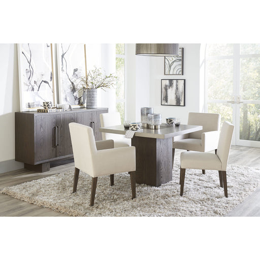 Modus Modesto Concrete Top Wood Base Dining Table in Natural Concrete and French Roast Image 1