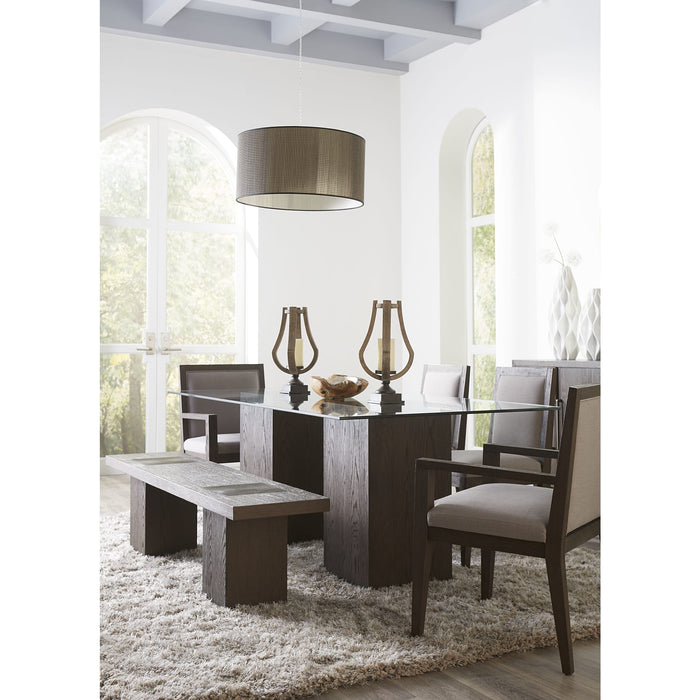 Modus Modesto Rectangular Glass Top Dining Table in French Roast Image 2