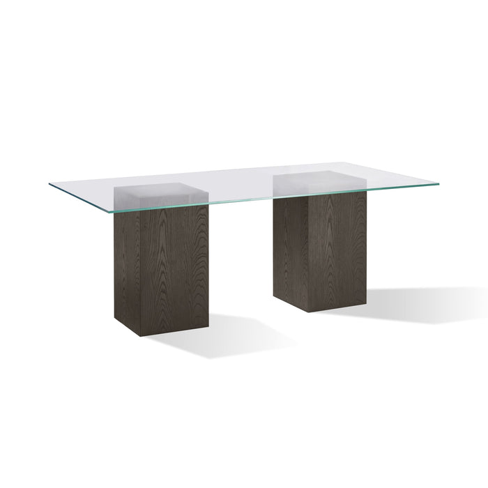 Modus Modesto Rectangular Glass Top Dining Table in French Roast Image 4