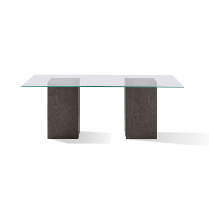 Modus Modesto Rectangular Glass Top Dining Table in French Roast Image 5