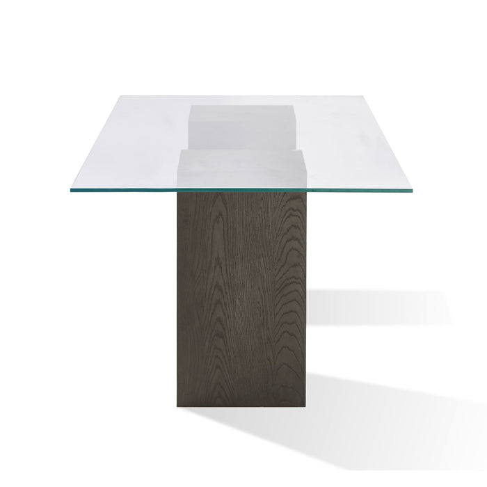 Modus Modesto Rectangular Glass Top Dining Table in French Roast Image 6