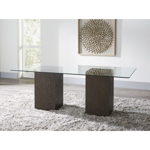 Modus Modesto Rectangular Glass Top Dining Table in French Roast Main Image