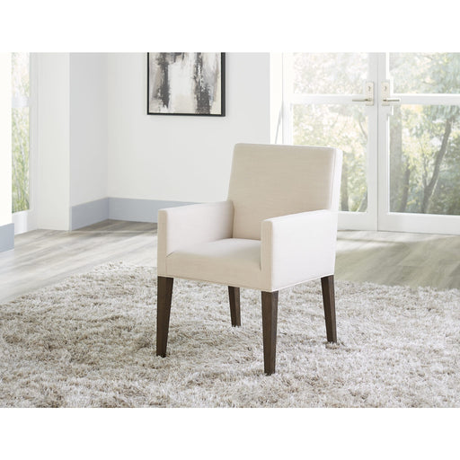 Modus Modesto Upholstered Arm Chair in Abalone Linen and French RoastMain Image