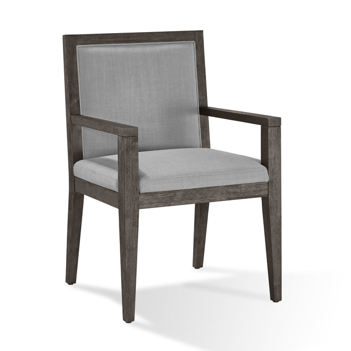 Modus Modesto Wood Frame Upholstered Arm Chair in Koala Linen and French Roast Image 3