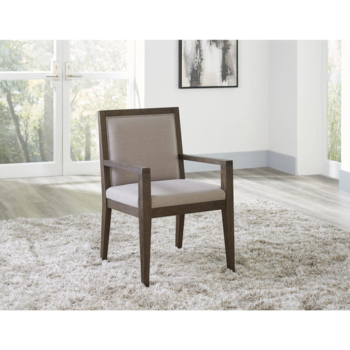 Modus Modesto Wood Frame Upholstered Arm Chair in Koala Linen and French Roast Main Image