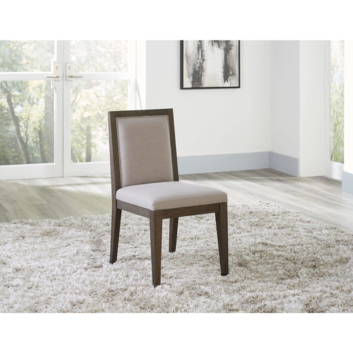 Modus Modesto Wood Frame Upholstered Side Chair in Koala Linen and French RoastMain Image