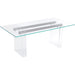 Modus Furniture Moorea Double Pedestal Rectangular Dining Table in Clear Acrylic, Glass and Bronze Metal 655450422959 PWSR60 Image 1