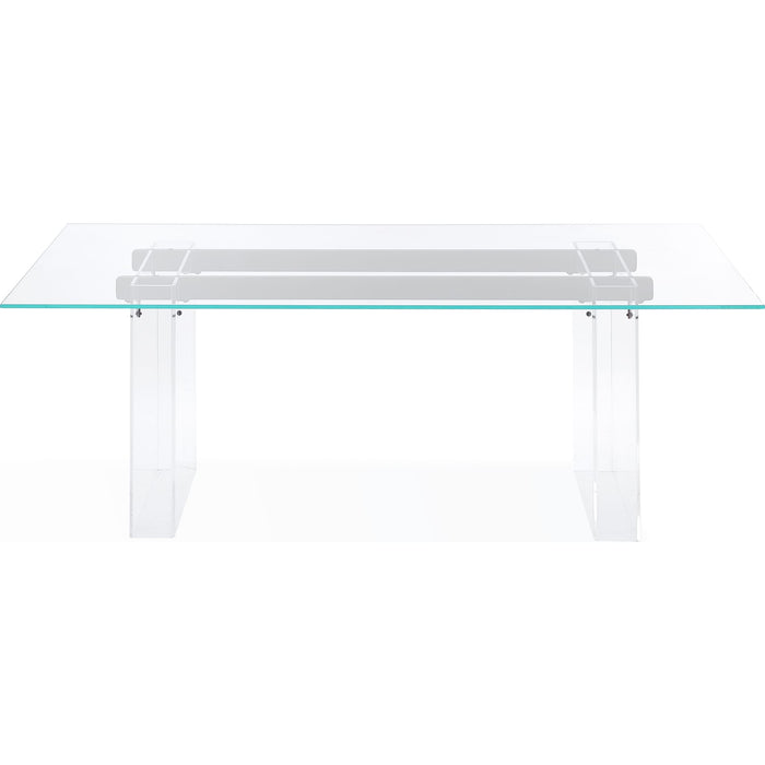 Modus Furniture Moorea Double Pedestal Rectangular Dining Table in Clear Acrylic, Glass and Bronze Metal 655450422959 PWSR60 Image 2