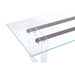 Modus Moorea Double Pedestal Rectangular Dining Table in Clear Acrylic, Glass and Bronze Metal Image 2