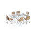 Modus Moorea Double Pedestal Rectangular Dining Table in Clear Acrylic, Glass and Bronze Metal Image 3
