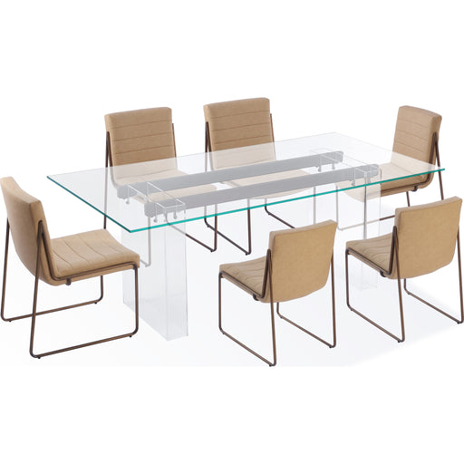 Modus Furniture Moorea Double Pedestal Rectangular Dining Table in Clear Acrylic, Glass and Bronze Metal 655450422959 PWSR60 Image 6