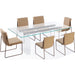 Modus Furniture Moorea Double Pedestal Rectangular Dining Table in Clear Acrylic, Glass and Bronze Metal 655450422959 PWSR60 Image 6