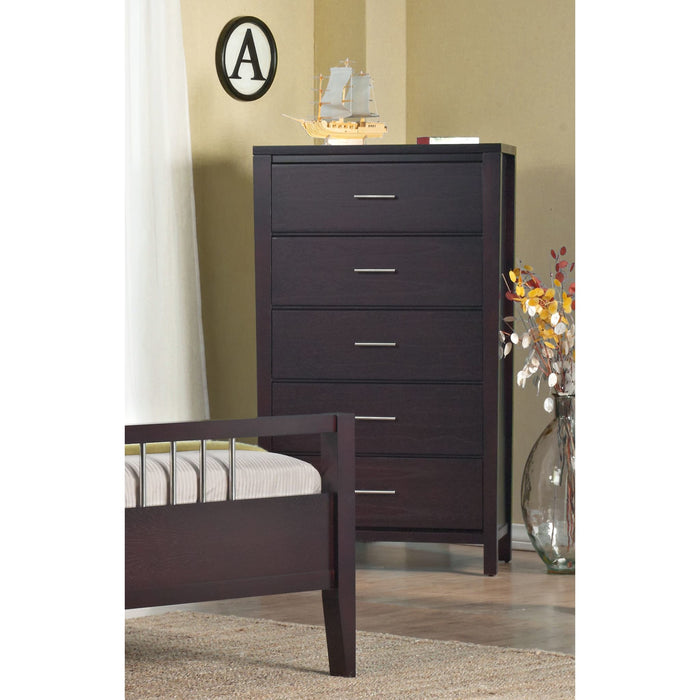 Modus Furniture Nevis Five Drawer Chest in Espresso (2024) 655450431692 NV2384A Image 3