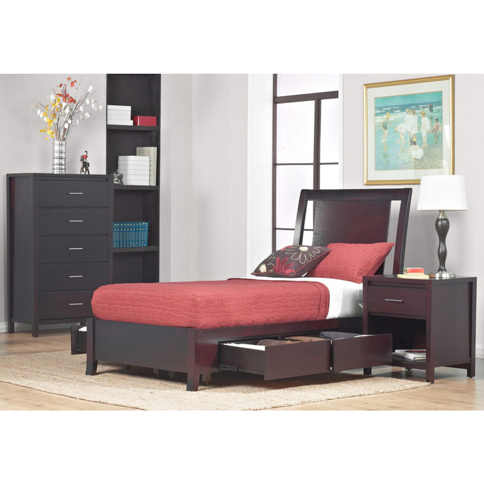 Modus Furniture Nevis Low Profile Storage Bed in Espresso  NV23D  Image 4