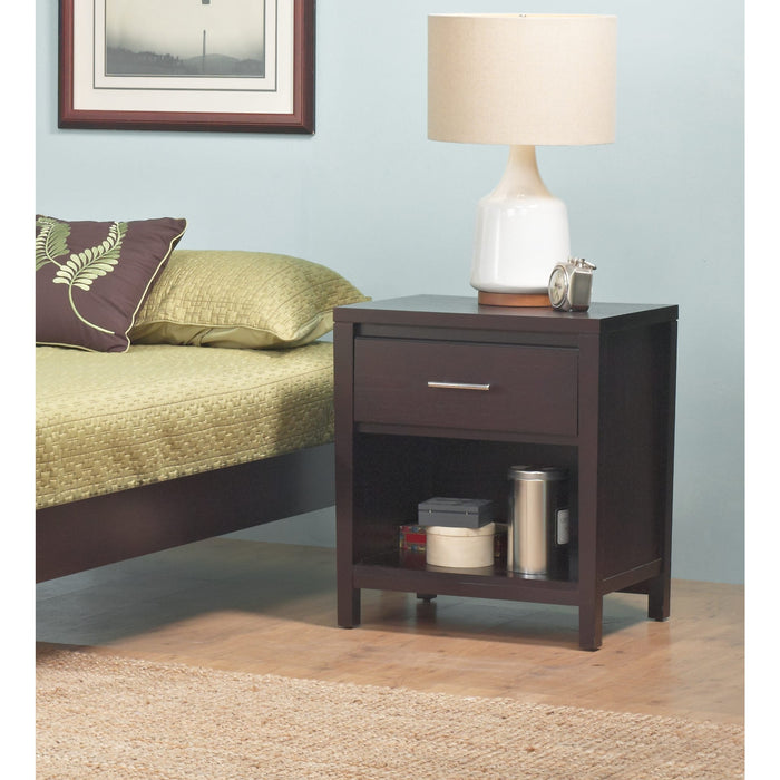 Modus Furniture Nevis One Drawer Nightstand in Espresso 655450119262 NV2381 Image 12