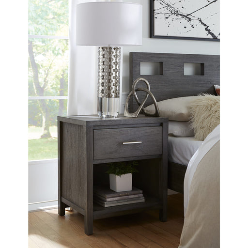 Modus Furniture Nevis One Drawer Nightstand in Sharkskin 655450352348 NVGX81 Main Image