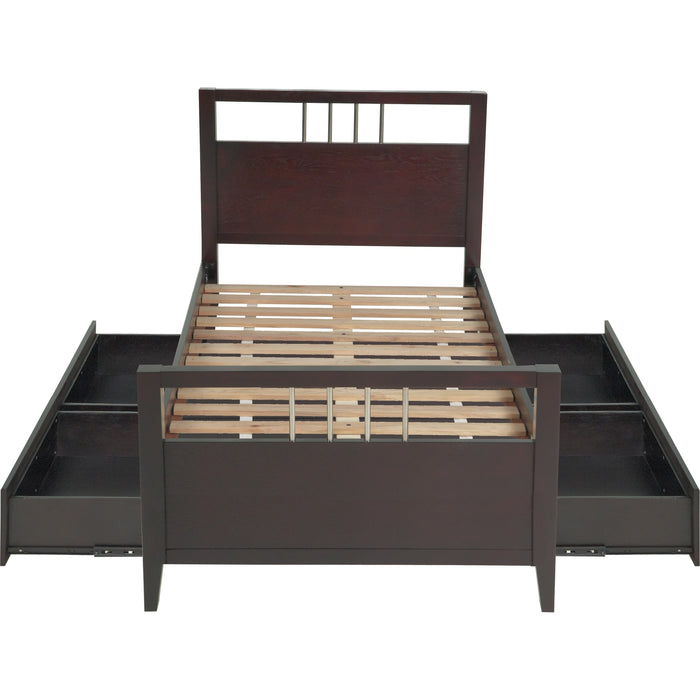 Modus Furniture Nevis Platform Storage Bed in Espresso  NV23S  Image 8