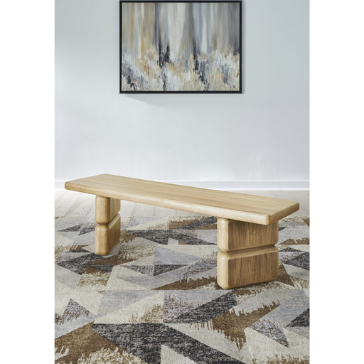 Modus Furniture Nia Acacia Wood Dining Bench in Lioness 655450480003 UHXW65 Main Image