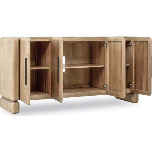 Modus Furniture Nia Four Door Acacia Wood Sideboard in Lioness 655450480041 UHXW78 Image 2