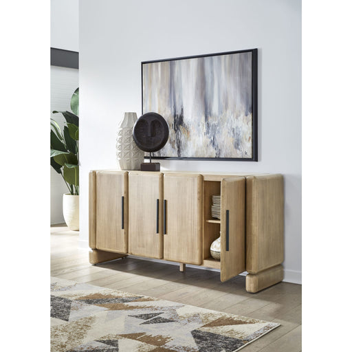 Modus Furniture Nia Four Door Acacia Wood Sideboard in Lioness 655450480041 UHXW78 Image 7
