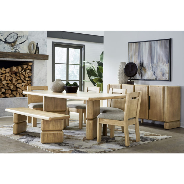 Modus Furniture Nia Rectangular Acacia Wood Dining Table in Lioness 655450480119 UHXW60 Image 8