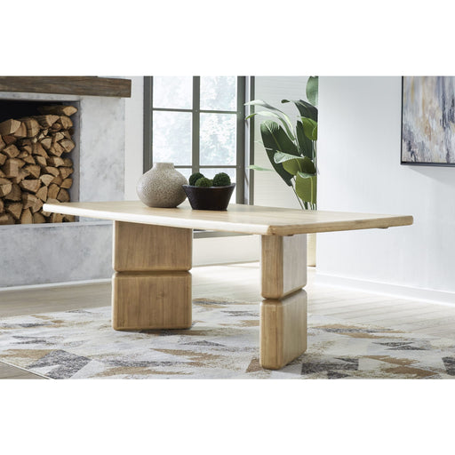 Modus Furniture Nia Rectangular Acacia Wood Dining Table in Lioness 655450480119 UHXW60 Image 9