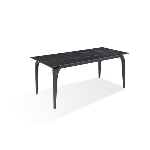Modus Nicoya Stone Top Rectangular Dining Table in Black Stone and Black MetalImage 1