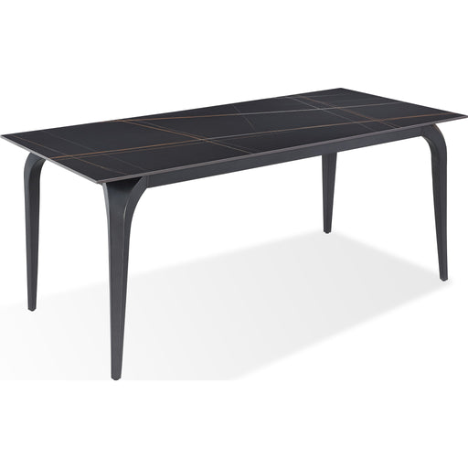 Modus Furniture Nicoya Stone Top Rectangular Dining Table in Black Stone and Black Metal 655450372841 LJLF60 Image 1