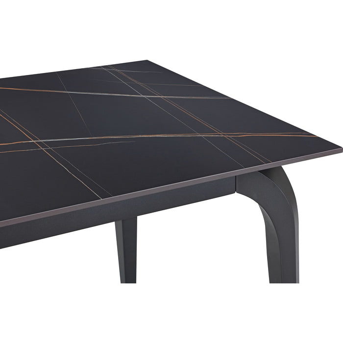Modus Furniture Nicoya Stone Top Rectangular Dining Table in Black Stone and Black Metal 655450372841 LJLF60 Image 4