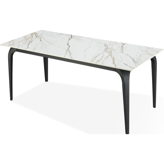 Modus Furniture Nicoya Stone Top Rectangular Dining Table in Pumpkin Spice Stone and Black Metal 655450402616 LJPM60 Image 3