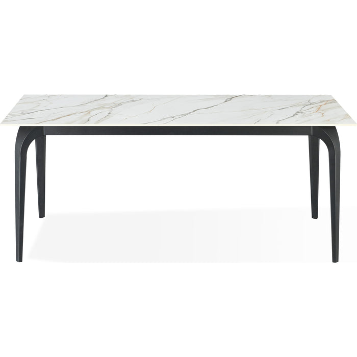 Modus Furniture Nicoya Stone Top Rectangular Dining Table in Pumpkin Spice Stone and Black Metal 655450402616 LJPM60 Image 4