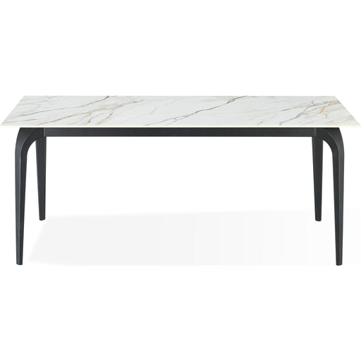 Modus Furniture Nicoya Stone Top Rectangular Dining Table in Pumpkin Spice Stone and Black Metal 655450402616 LJPM60 Image 4