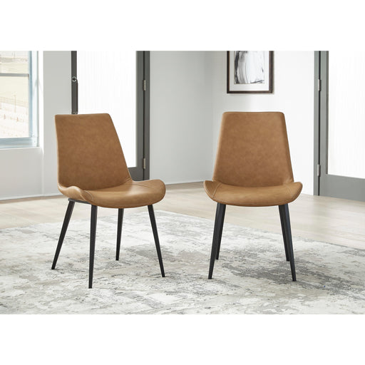 Modus Furniture Nicoya Upholstered Dining Chair in Buckskin Synthetic Leather and Black 655450372872 LJLF63 Image 1