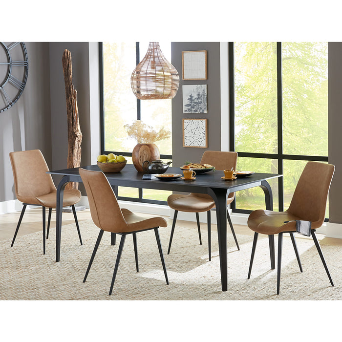 Modus Nicoya Upholstered Dining Chair in Buckskin Synthetic Leather and BlackImage 2