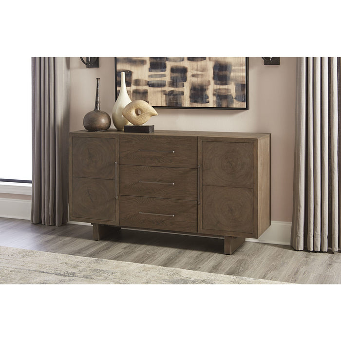 Modus Furniture Oakland Three Drawer Sideboard in Brunette 655450331411 FQBM73 Main Image