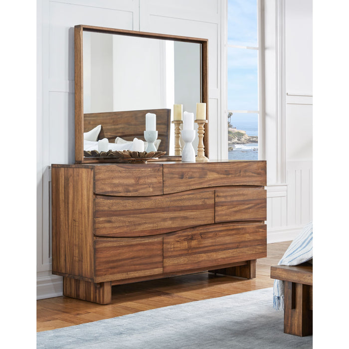Modus Furniture Ocean Six Drawer Solid Wood Dresser in Natural Sengon (2024) 655450431777 8C7982A Main Image