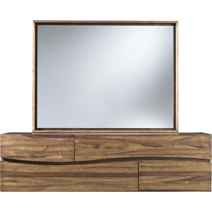 Modus Furniture Ocean Solid Wood Floating Glass Mirror in Natural Sengon 655450164552 8C7983 Image 2