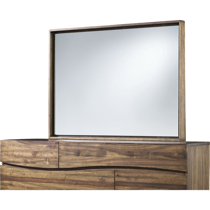 Modus Furniture Ocean Solid Wood Floating Glass Mirror in Natural Sengon 655450164552 8C7983 Image 3