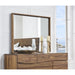 Modus Furniture Ocean Solid Wood Floating Glass Mirror in Natural Sengon 655450164552 8C7983 Main Image