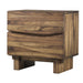Modus Ocean Two Drawer Solid Wood Nightstand in Natural Sengon Image 4