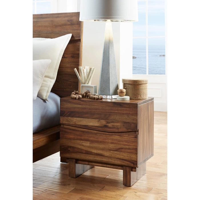 Modus Furniture Ocean Two Drawer Solid Wood Nightstand in Natural Sengon 655450164538 8C7981 Main Image