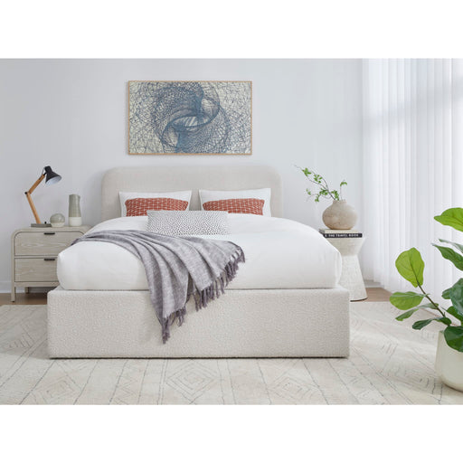 Modus Off-White Upholstered Platform Bed in Ricotta BoucleImage 1
