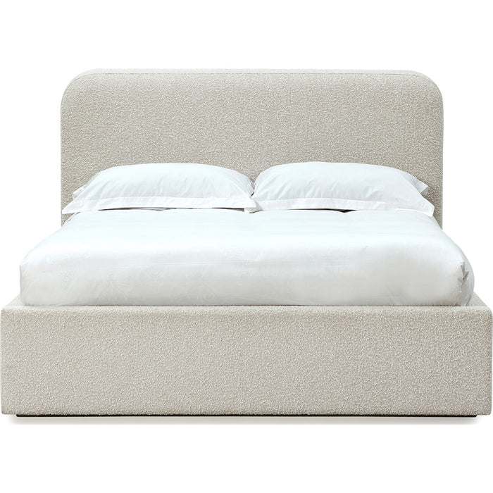 Modus Furniture Off White Upholstered Platform Bed in Ricotta Boucle  MQMYH  Image 5
