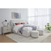 Modus Furniture Off White Upholstered Platform Bed in Ricotta Boucle  MQMYH  Main Image