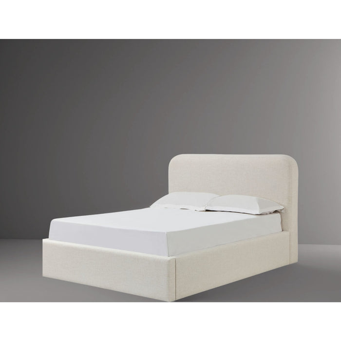 Modus Furniture Off White Upholstered Platform Bed in Whipped Honey Linen  MQ1LJ  Image 1