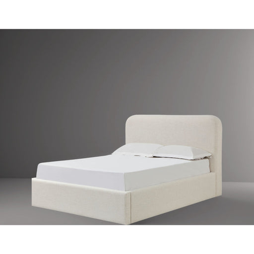 Modus Furniture Off White Upholstered Platform Bed in Whipped Honey Linen  MQ1LJ  Image 1