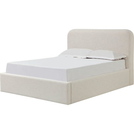 Modus Furniture Off White Upholstered Platform Bed in Whipped Honey Linen  MQ1LJ  Image 2