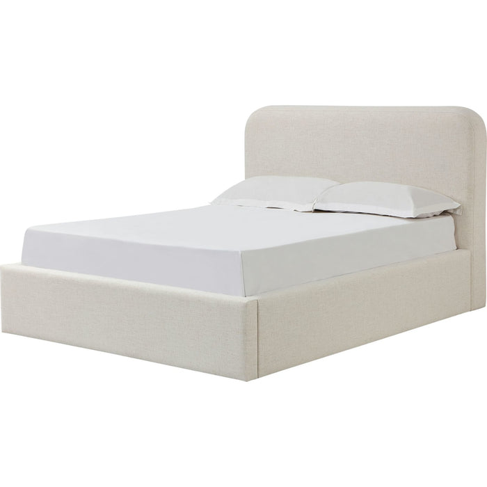 Modus Furniture Off White Upholstered Platform Bed in Whipped Honey Linen  MQ1LJ  Image 2
