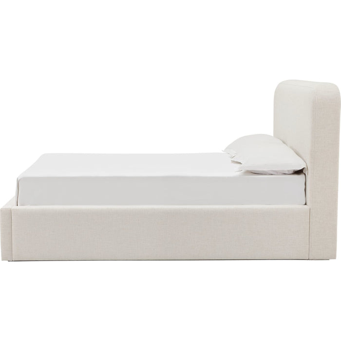 Modus Furniture Off White Upholstered Platform Bed in Whipped Honey Linen  MQ1LJ  Image 4